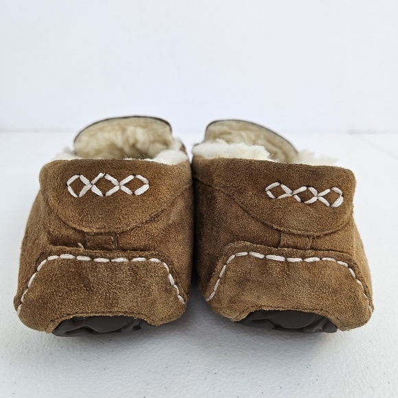 UGG Ansley Women's Brown Suede Slippers with Sheepskin Lining 8 - Picture 5 of 12